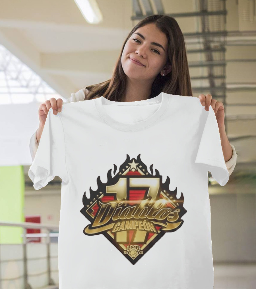 Diablos Rojos Del Mexico 17 Campeon LMB Serie Del Rey 2024 T-Shirt