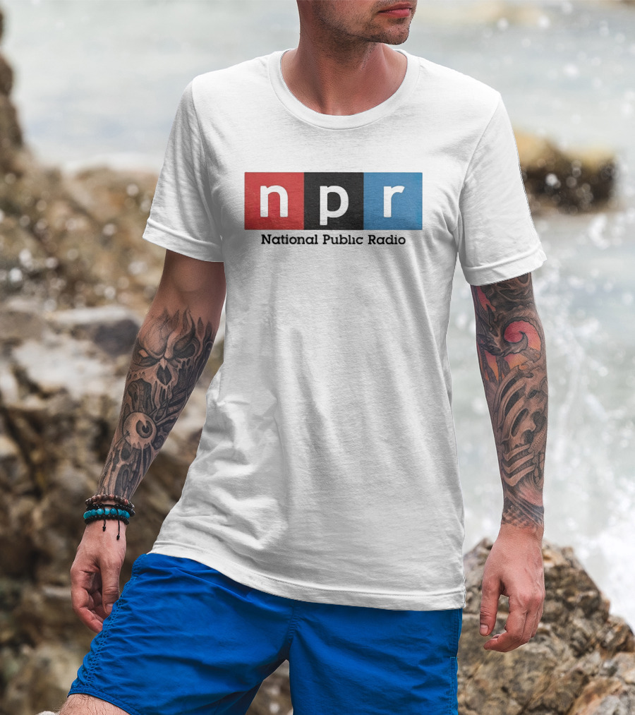 NPR National Public Radio Iconic Logo Red Black Blue T-Shirt