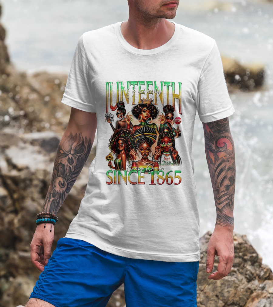 Juneteenth Breaking Every Chain Black Girl Since 1865 T-Shirt