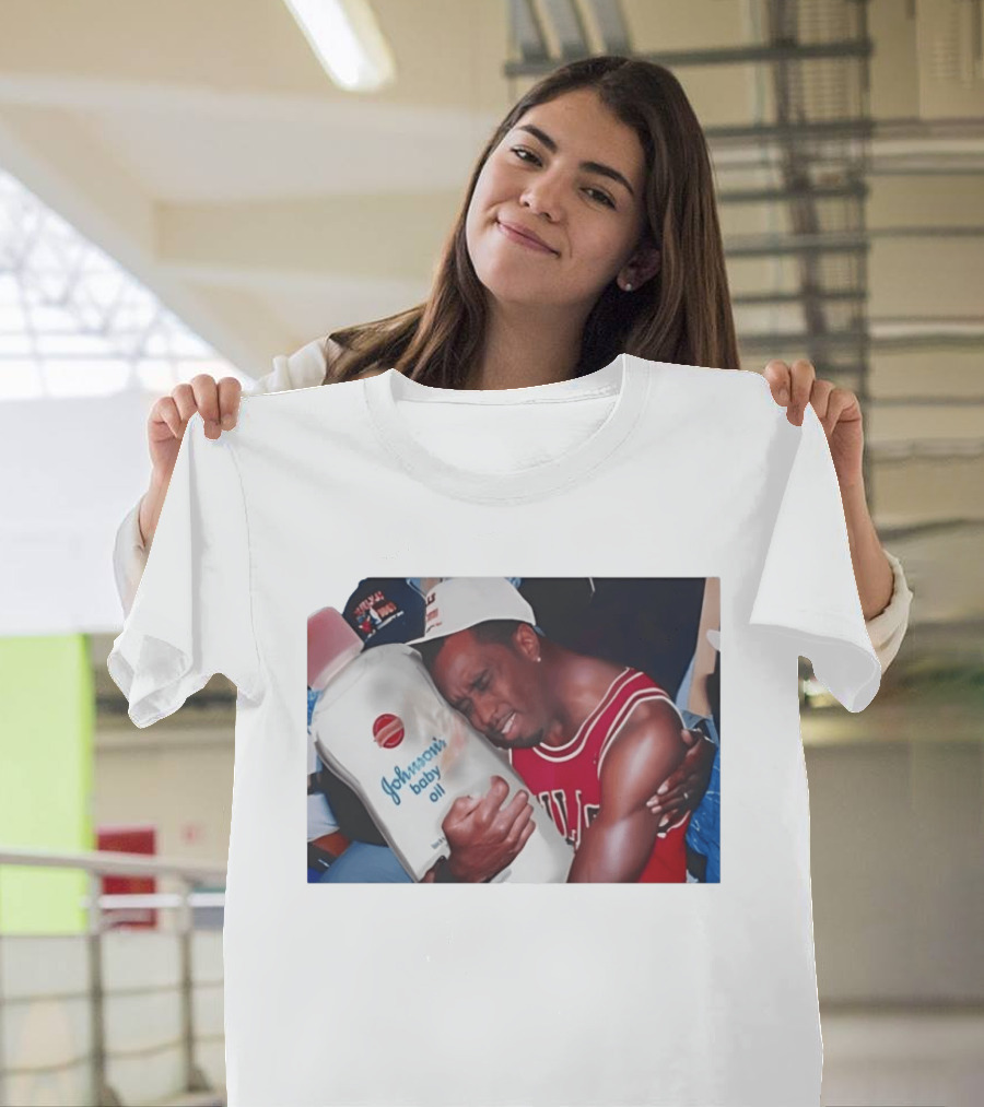 P.Diddy Crying Meme Johnson's Baby Oil Bulls Jersey T-Shirt