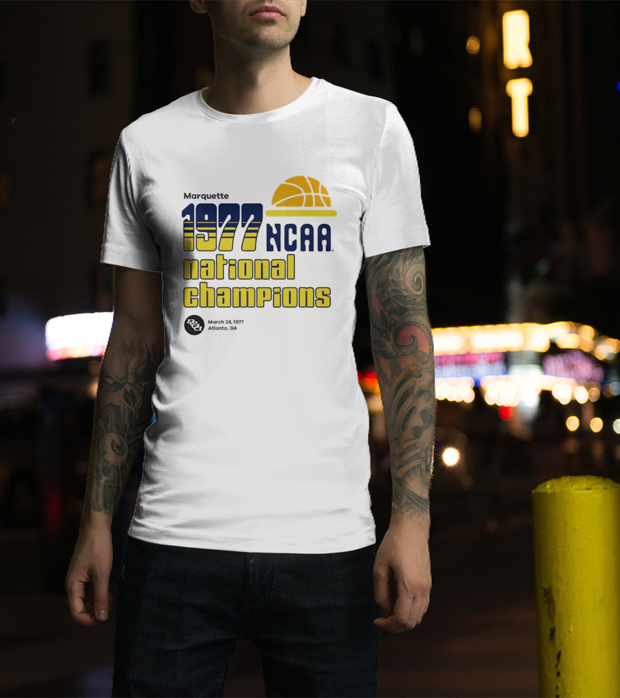 Marquette 1977 NCAA National Champions Basketball March 28_ASTRO_NY T-Shirt