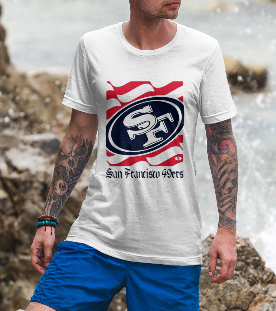 San Francisco 49ers SF Flag Heritage Wordmark T-Shirt