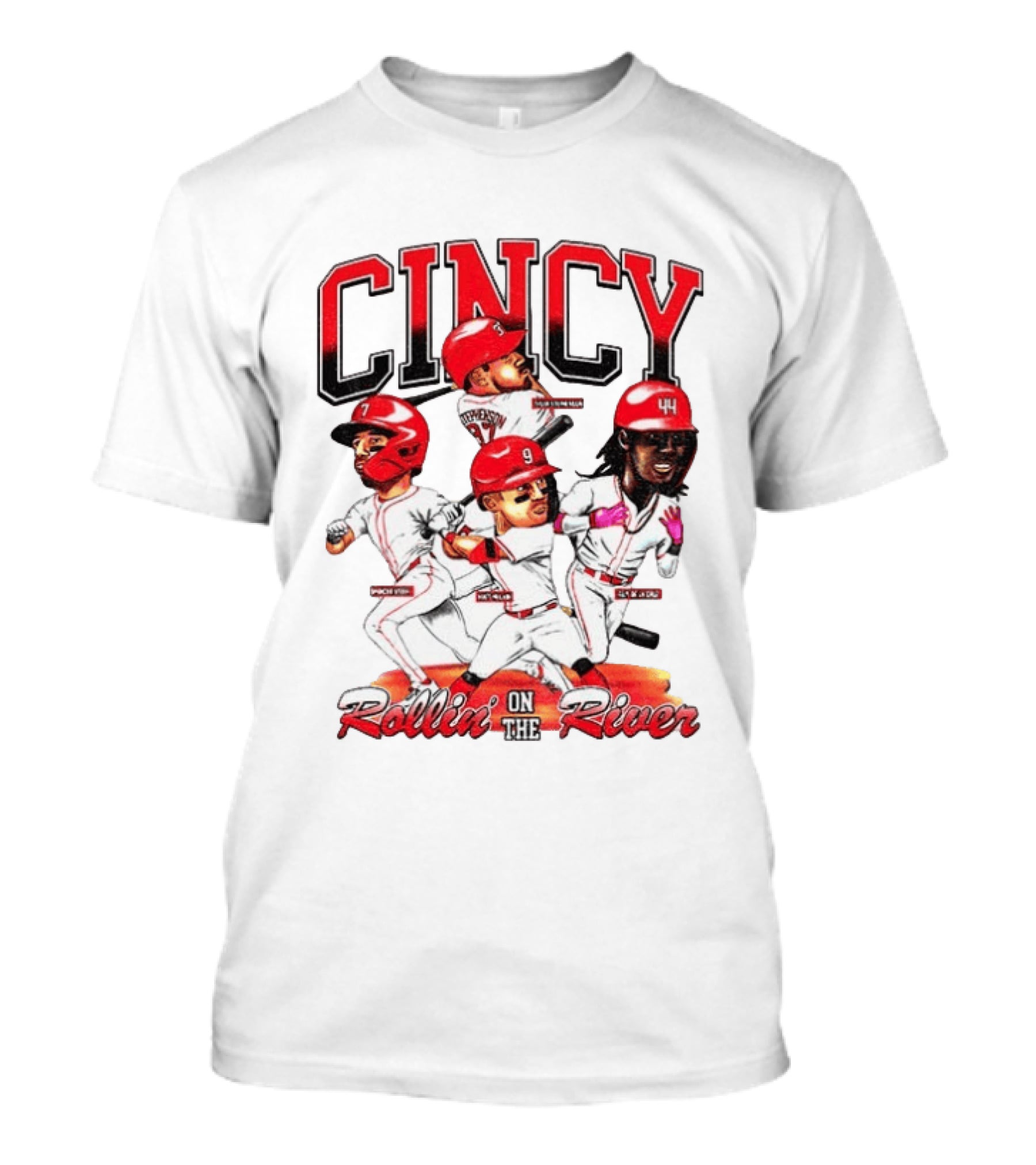 Cincy Spencer Steer Matt McLain Elly De La Cruz Tyler Stephenson Rollin' On The River T-Shirt