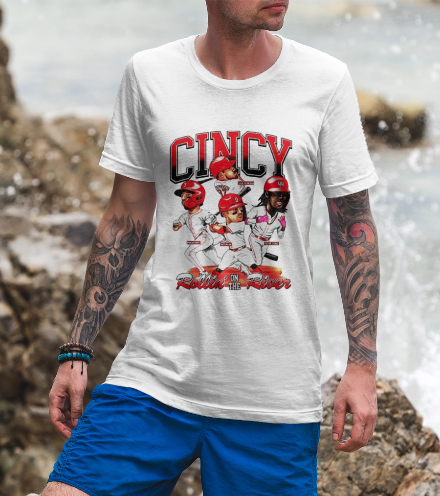Cincy Spencer Steer Matt McLain Elly De La Cruz Tyler Stephenson Rollin' On The River T-Shirt