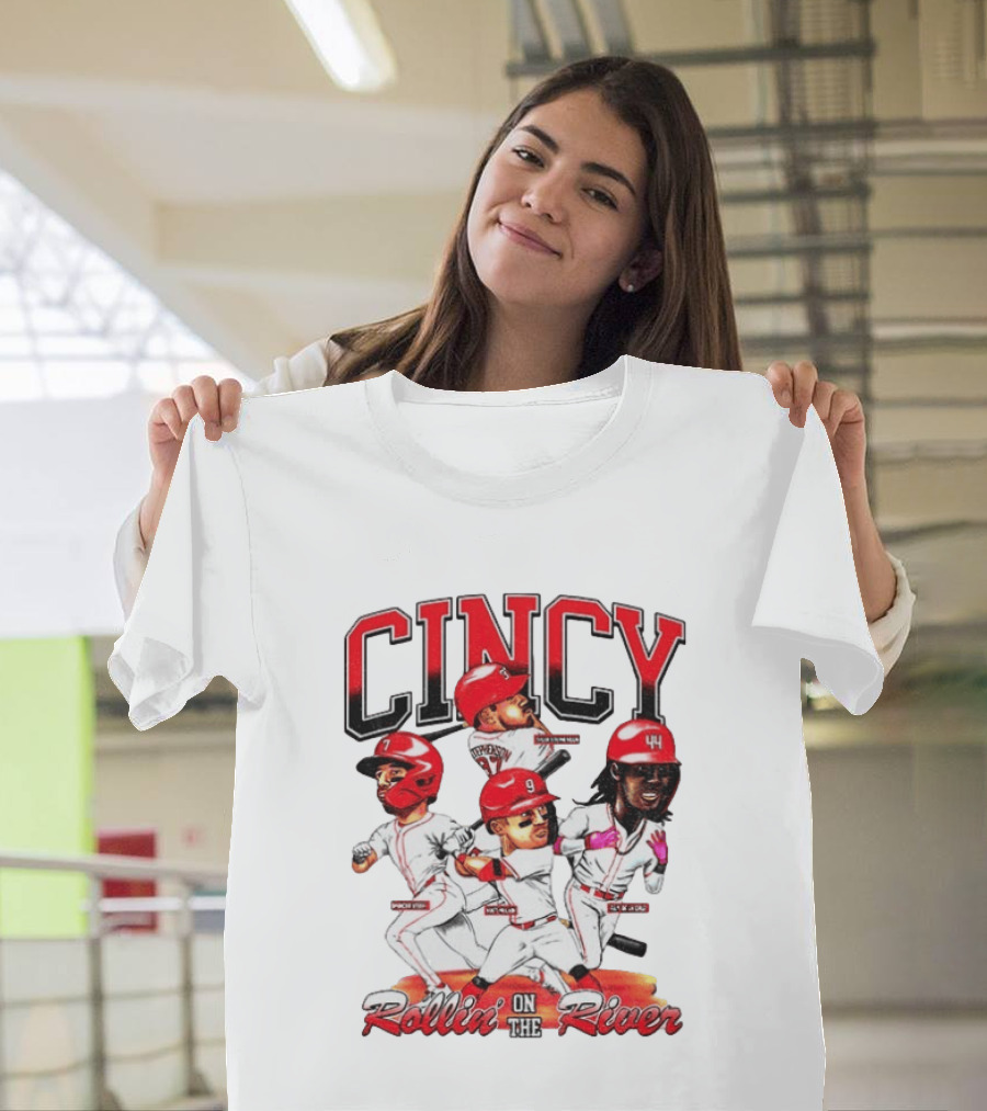 Cincy Spencer Steer Matt McLain Elly De La Cruz Tyler Stephenson Rollin' On The River T-Shirt