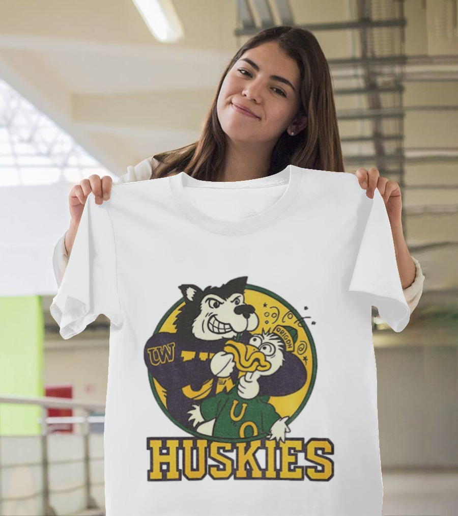 UW Huskies Vs Oregon Ducks Rivalry Football Showdown T-Shirt