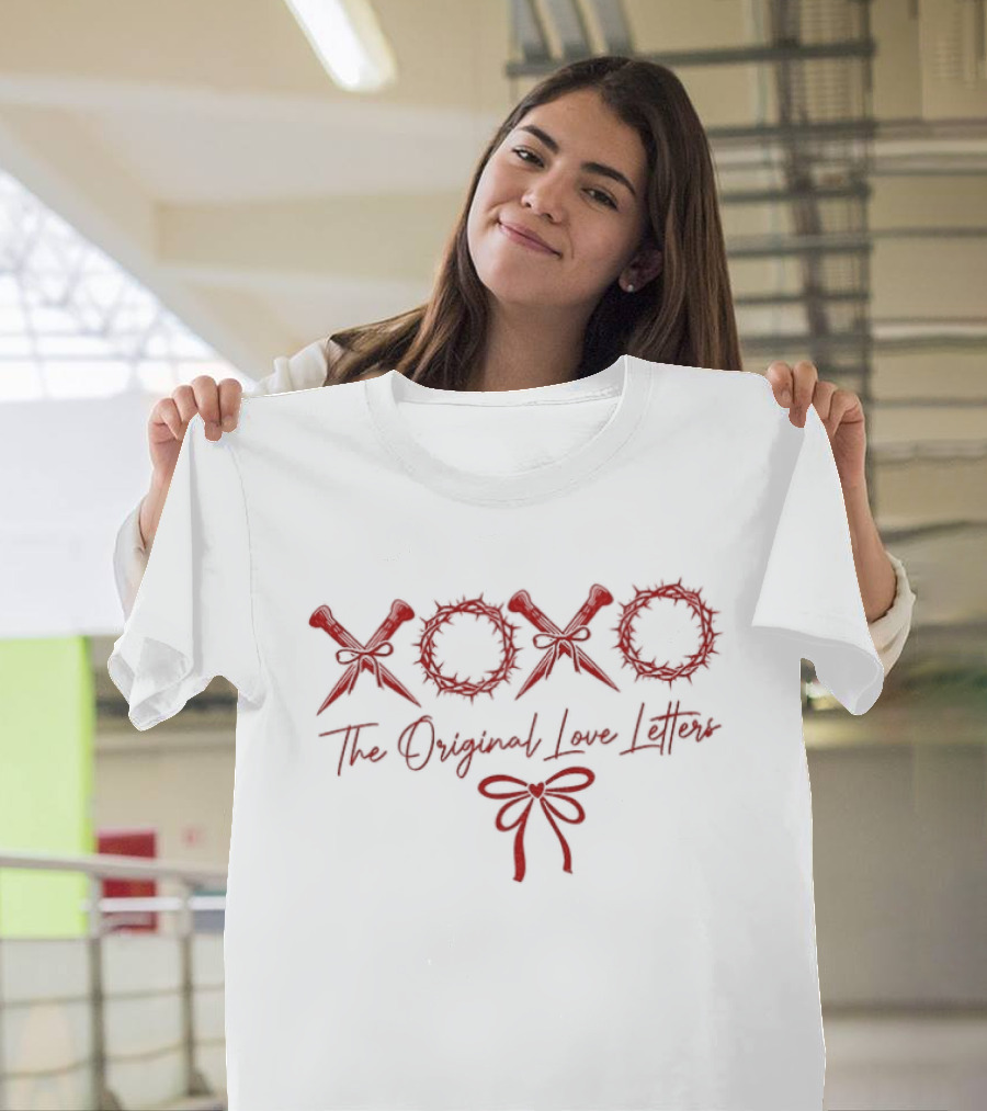 Xoxo The Original Love Letters Valentine's Bow T-Shirt