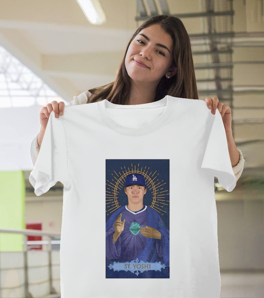 Yoshinobu Yamamoto Dodgers St. Yoshi Halo Icon MLB T-Shirt
