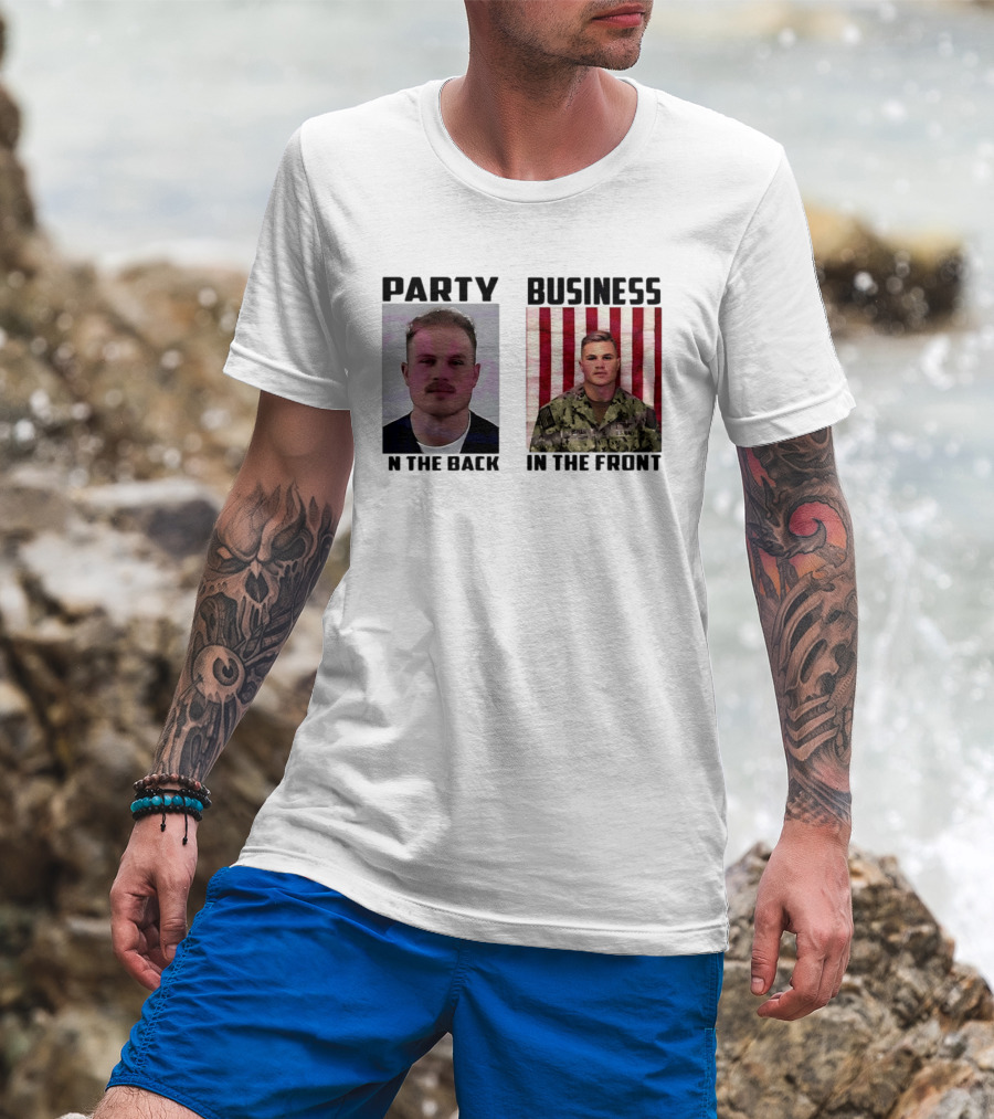 Party In The Back Business In The Front Zach Bryan U.S. Navy T-Shirt