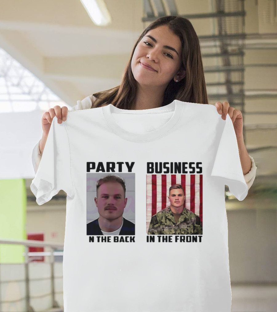 Party In The Back Business In The Front Zach Bryan U.S. Navy T-Shirt