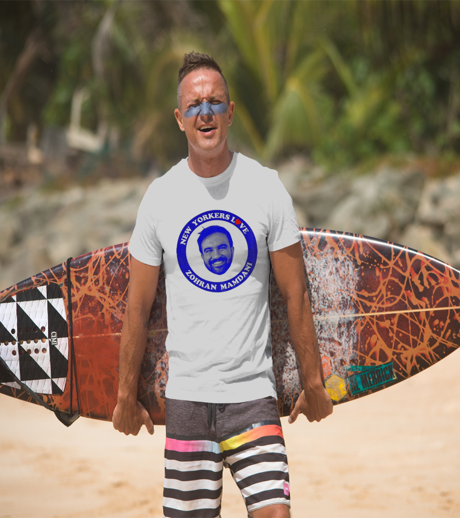 New Yorkers Love Zohran Mamdani Big Head Circular T-Shirt