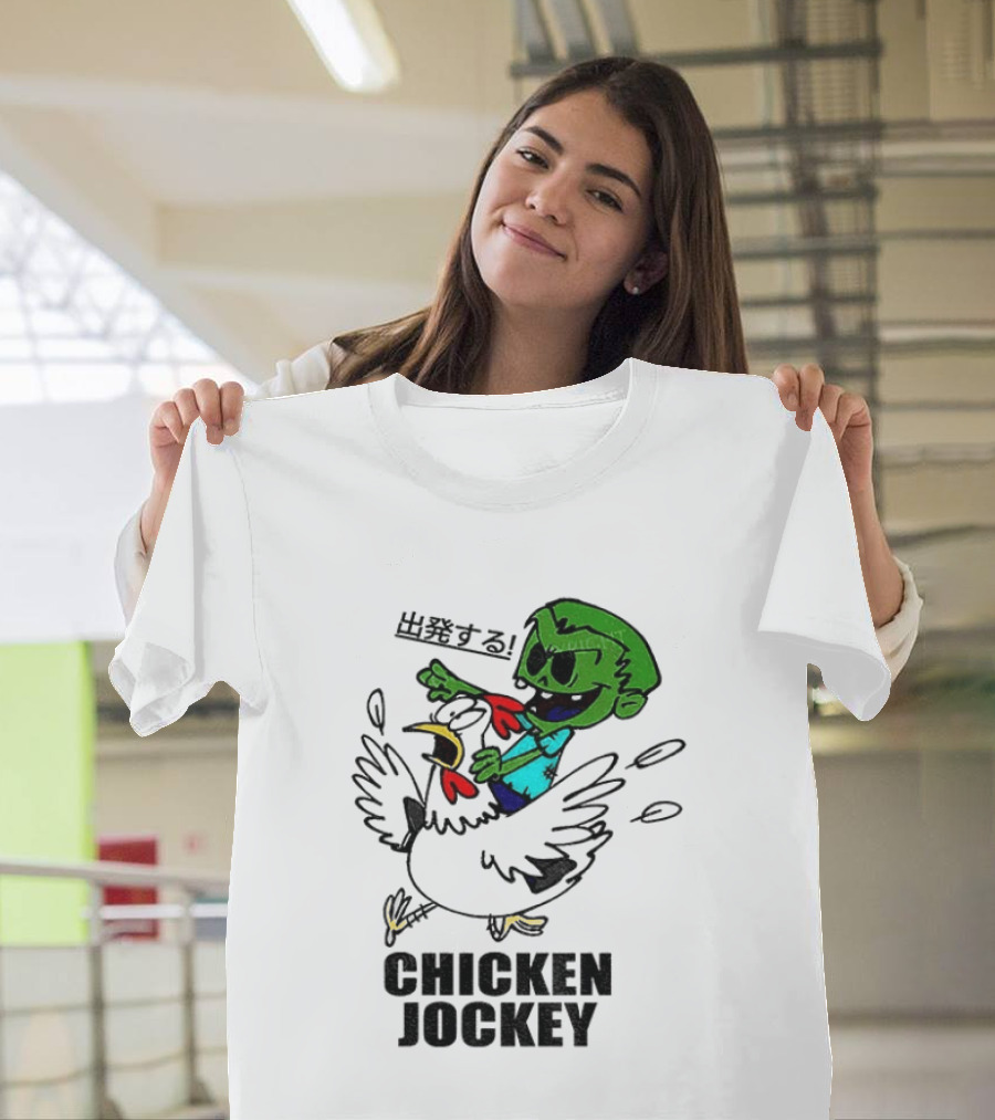 Zombie Chicken Jockey Exclamation Anime T-Shirt