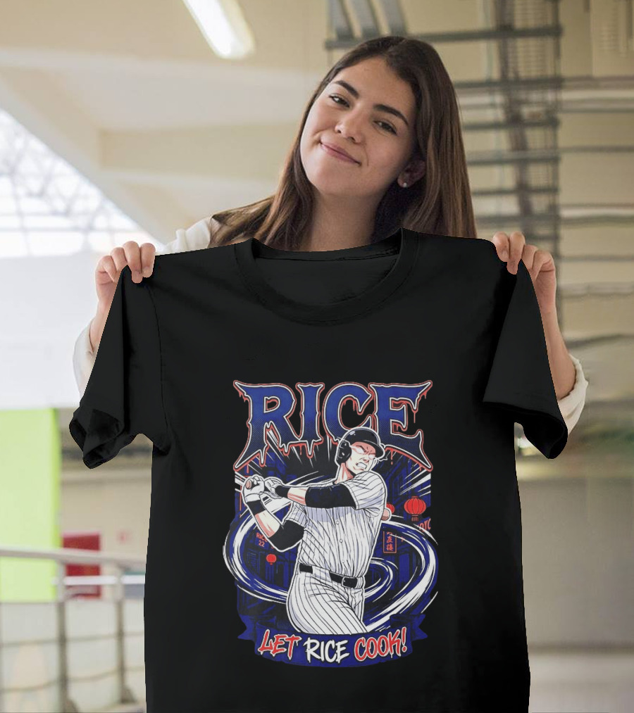 Rice Let Rice Cook New York Yankees Baseball Cartoon T-Shirt