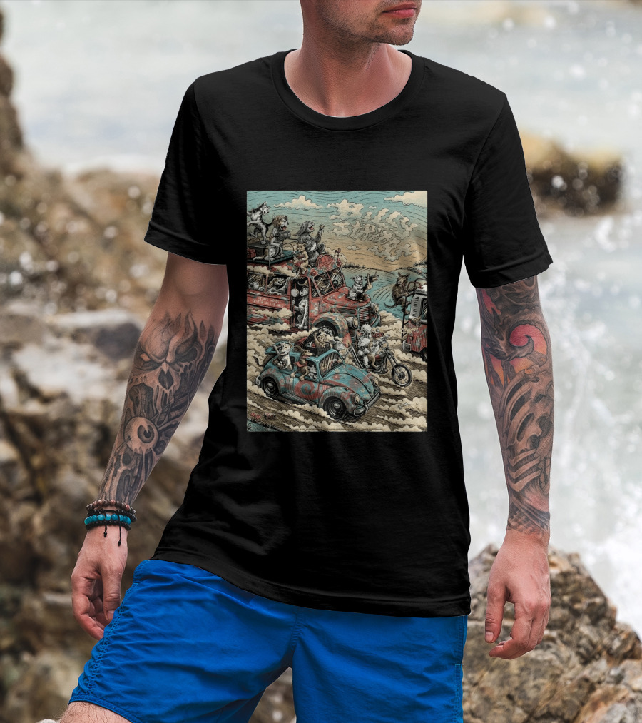 Billy Strings Bethel NY Event August 1 2026 Dylan Goldberger Bethel Woods Center Night 2 Psychedelic Animal Parade T-Shirt