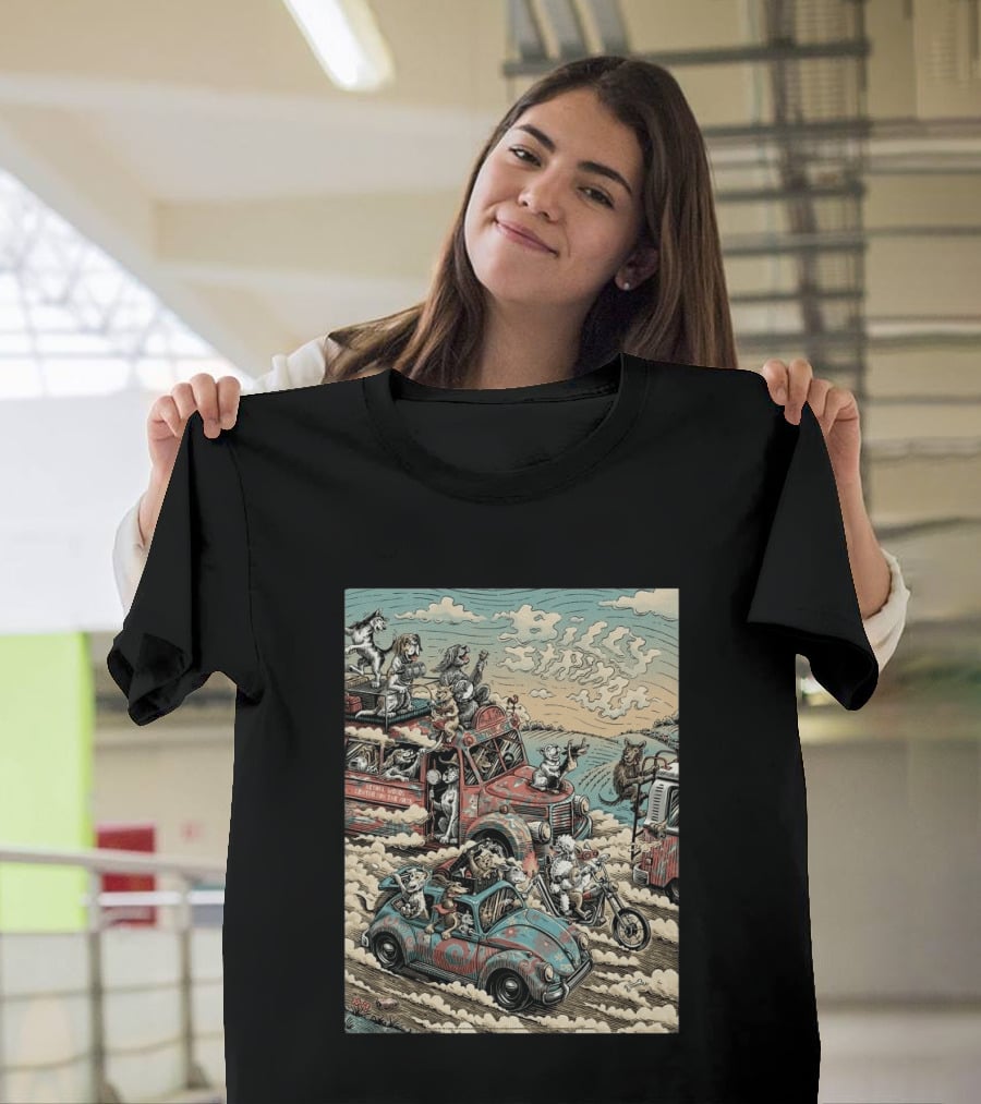Billy Strings Bethel NY Event August 1 2026 Dylan Goldberger Bethel Woods Center Night 2 Psychedelic Animal Parade T-Shirt