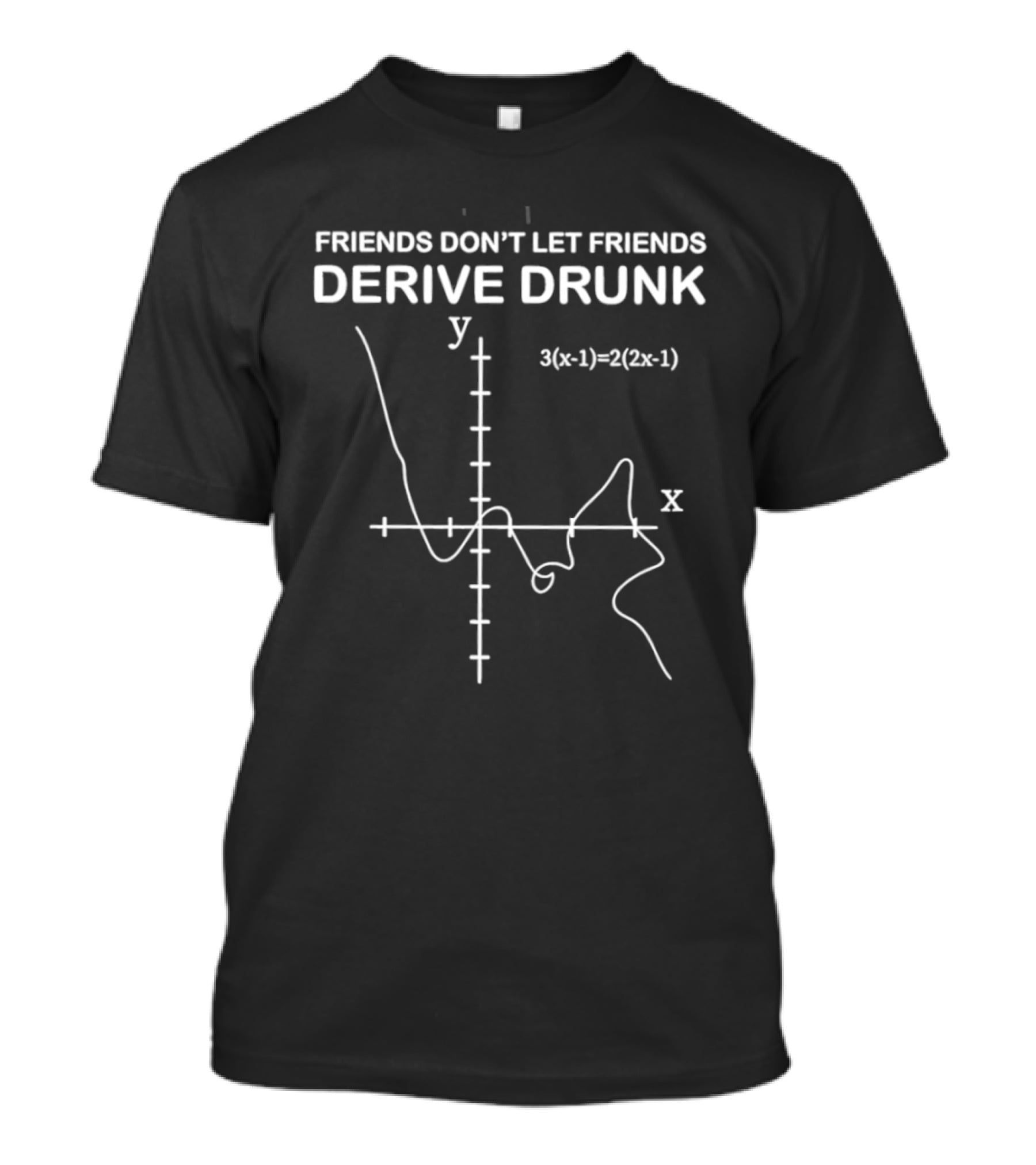 Friends Don't Let Friends Derive Drunk Math Humor Equation Graph T-Shirt