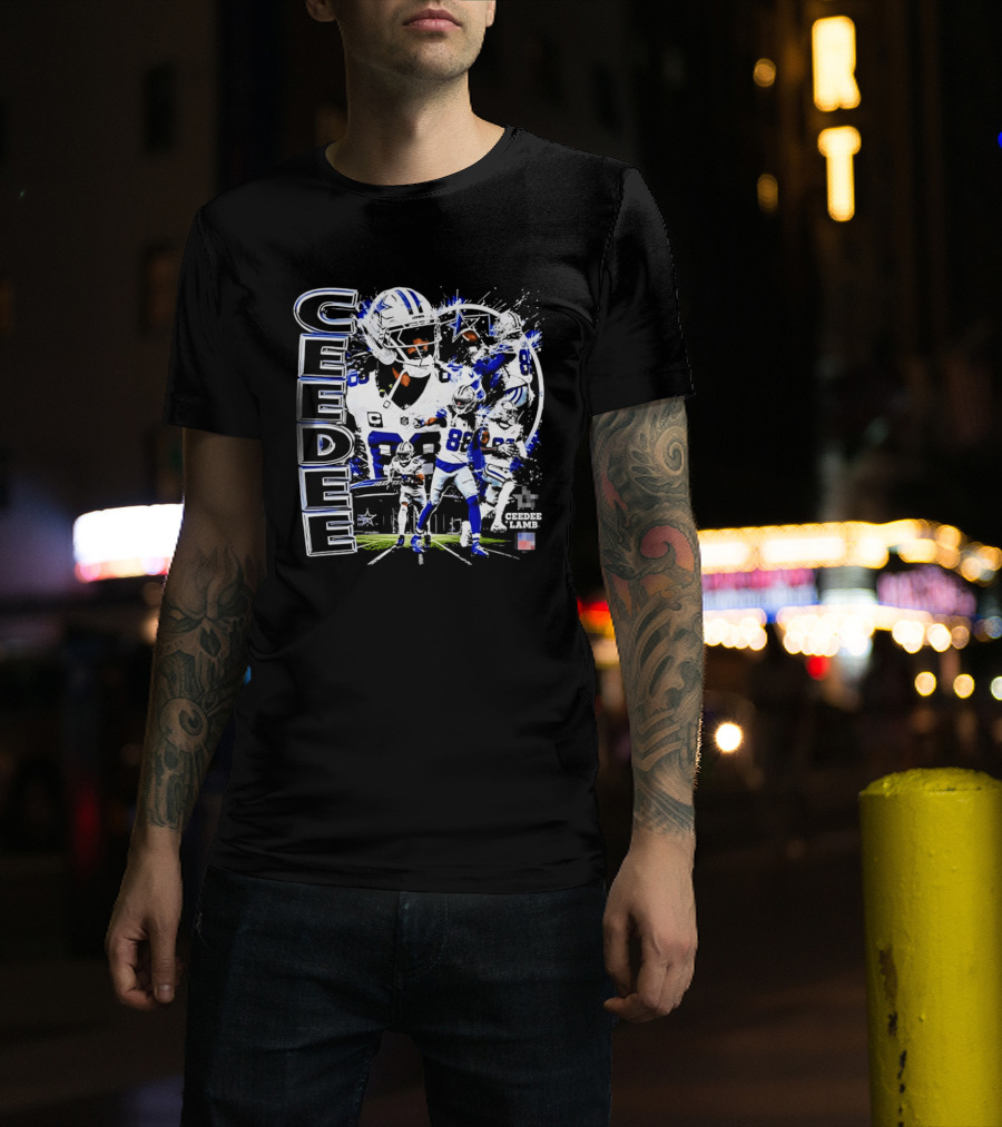CeeDee Lamb No 88 Dallas Cowboys Collage Player Action T-Shirt