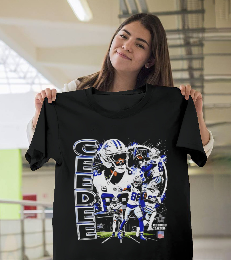 CeeDee Lamb No 88 Dallas Cowboys Collage Player Action T-Shirt