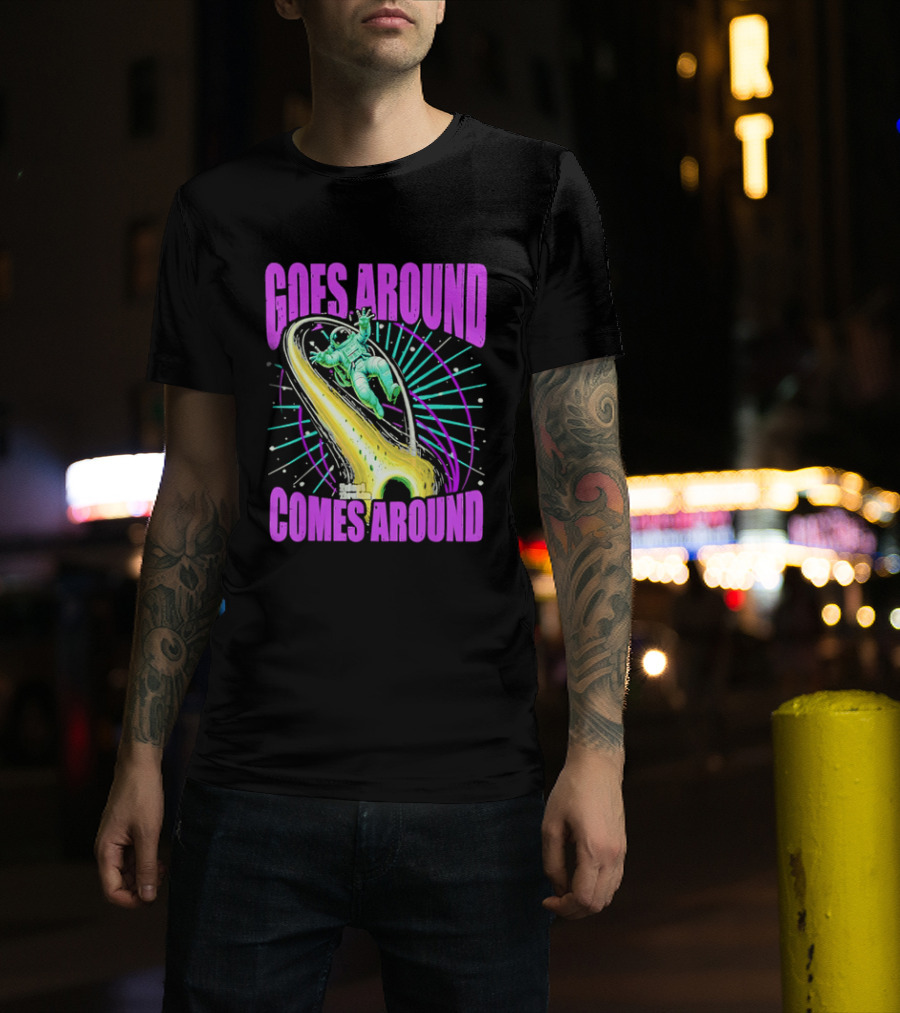 Goes Around Comes Around Astronaut Floating Space Retro Aesthetic T-Shirt