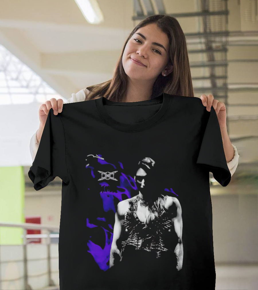 Ken Carson Rhea Ripley WWE Spiked Outfit Collage With Abstract Purple Accents T-Shirt
