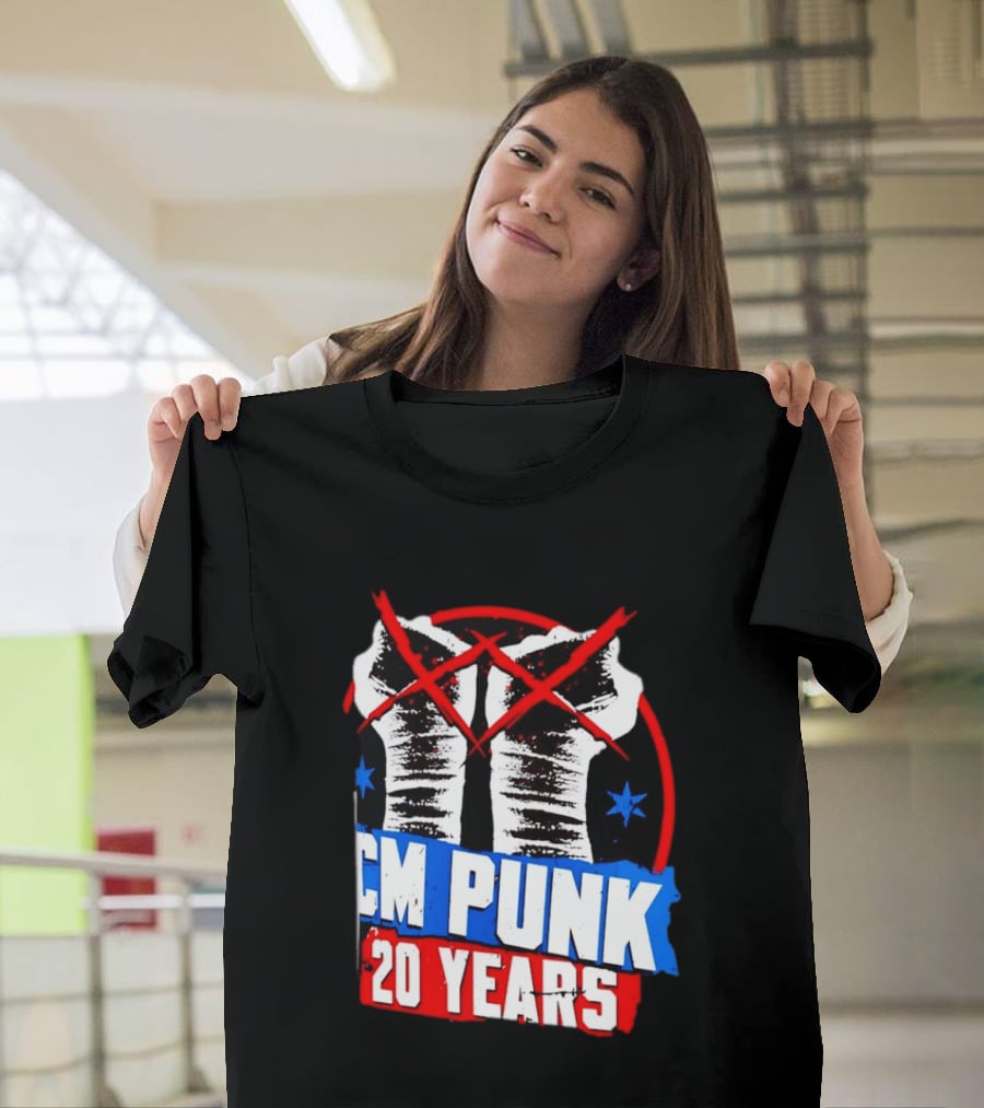 CM Punk 20 Years WWE Fists T-Shirt