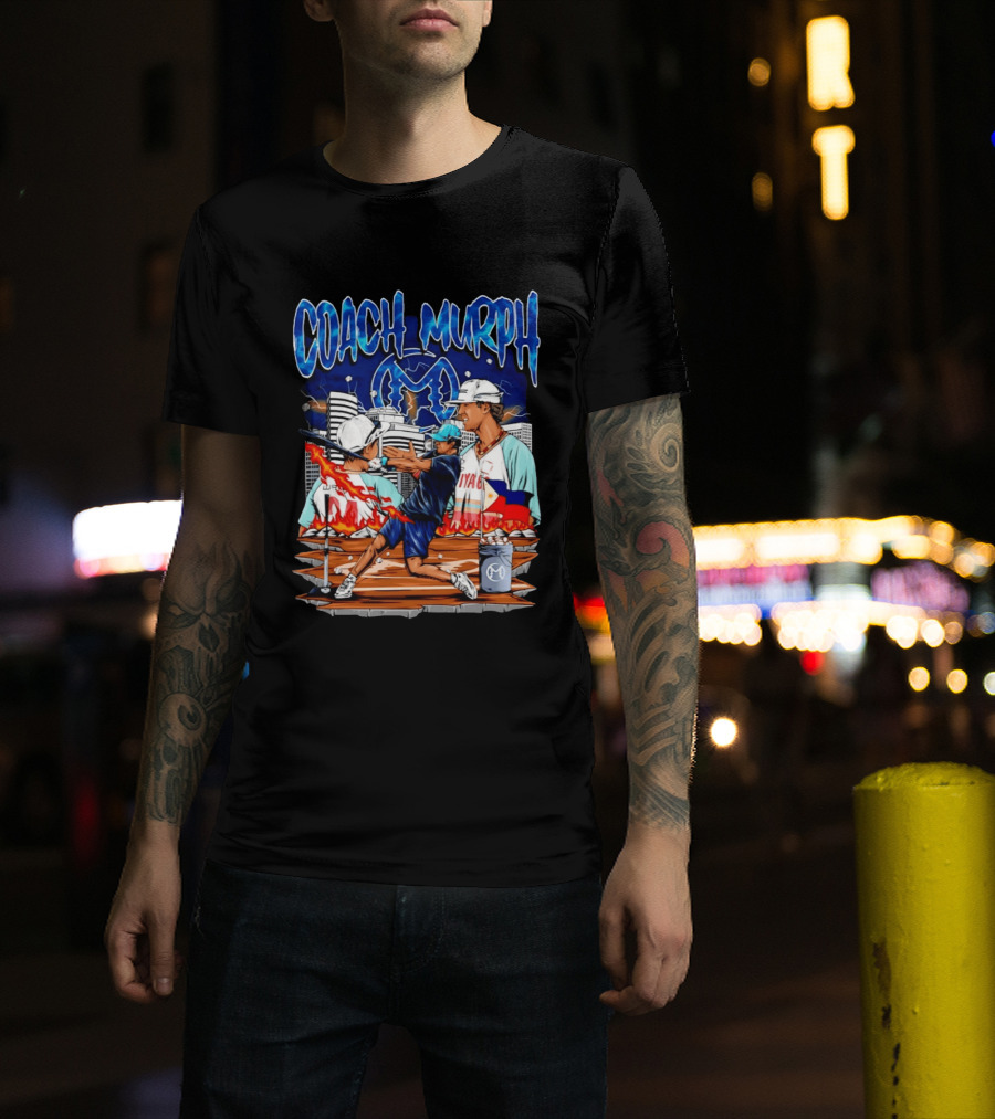 Coach Murph Baseball Training Batting Practice Urban City Flames Philippine Flag T-Shirt