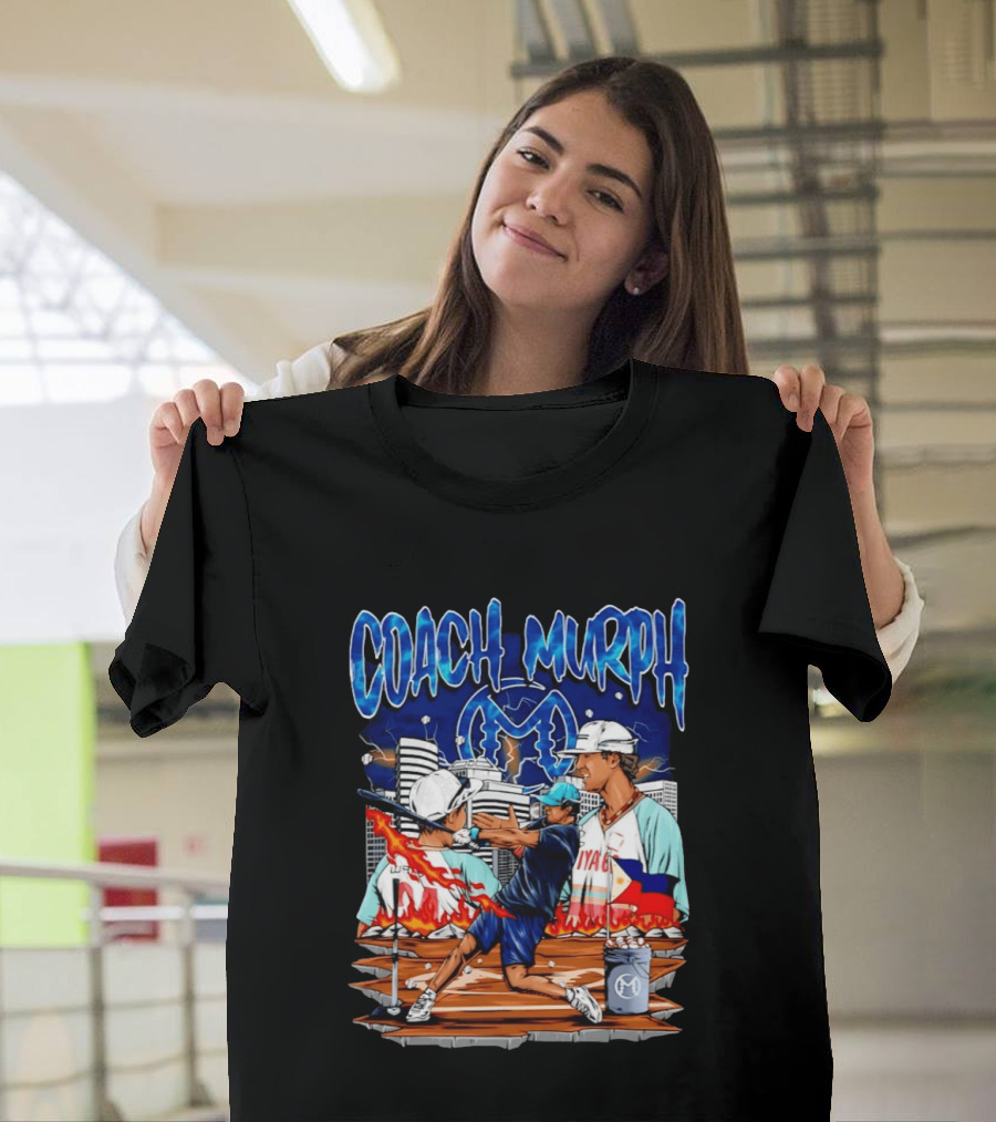 Coach Murph Baseball Training Batting Practice Urban City Flames Philippine Flag T-Shirt