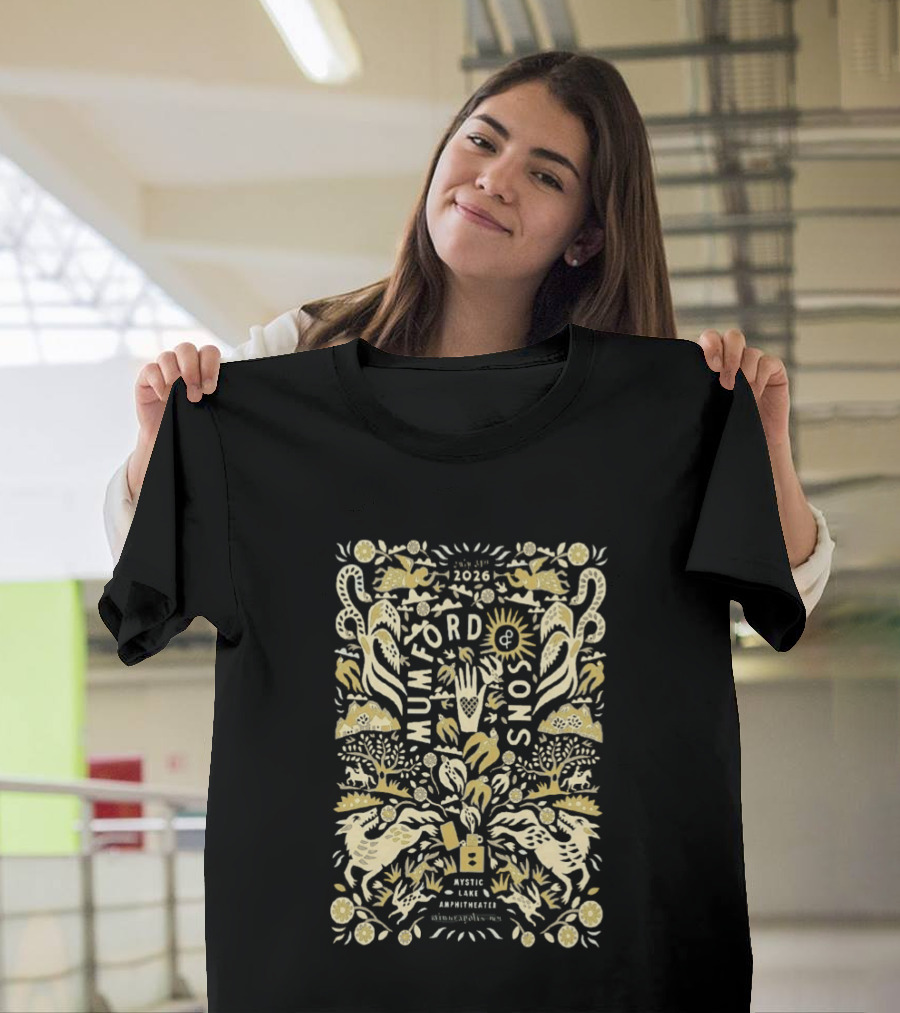Mumford And Sons Prizefighter Tour Mystic Lake Amphitheater Minneapolis MN July 31 2026 T-Shirt