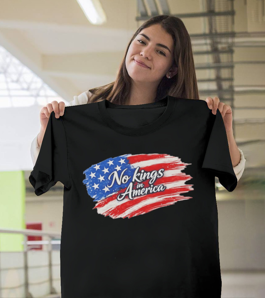 No Kings In America Patriotic Stars And Stripes T-Shirt