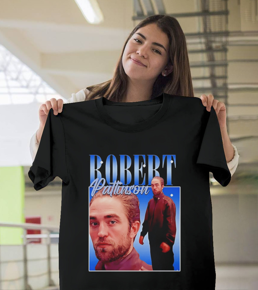 Robert Pattinson Standing Meme Blue Adidas Tracksuit T-Shirt