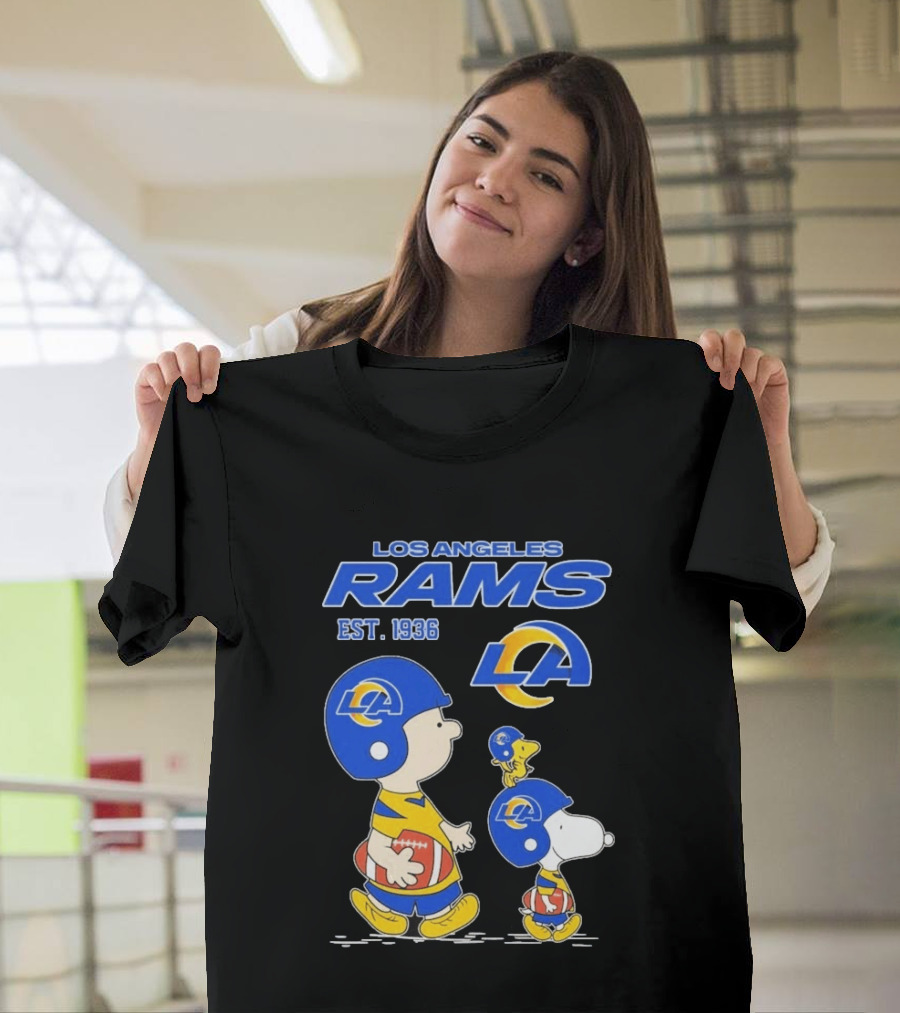 Snoopy Charlie Brown Los Angeles Rams 1936 Football Team LA T-Shirt