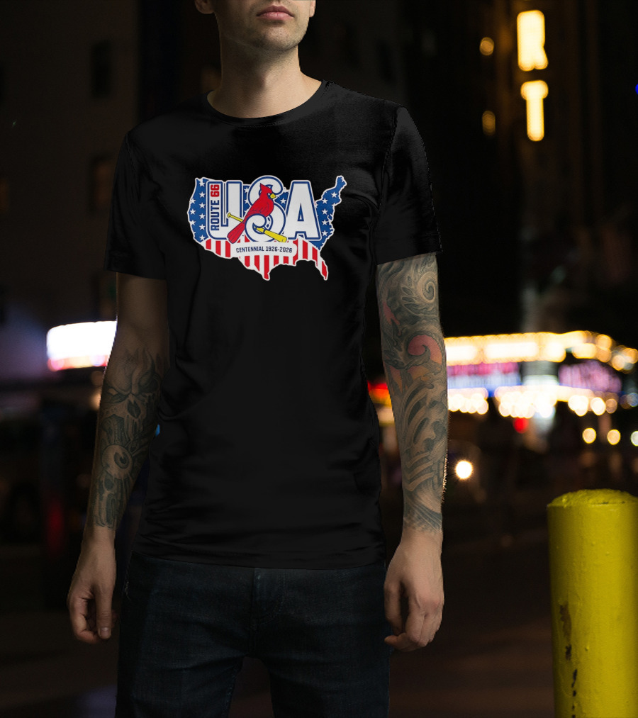 Route 66 USA Centennial 1926 2026 Springfield Cardinals T-Shirt
