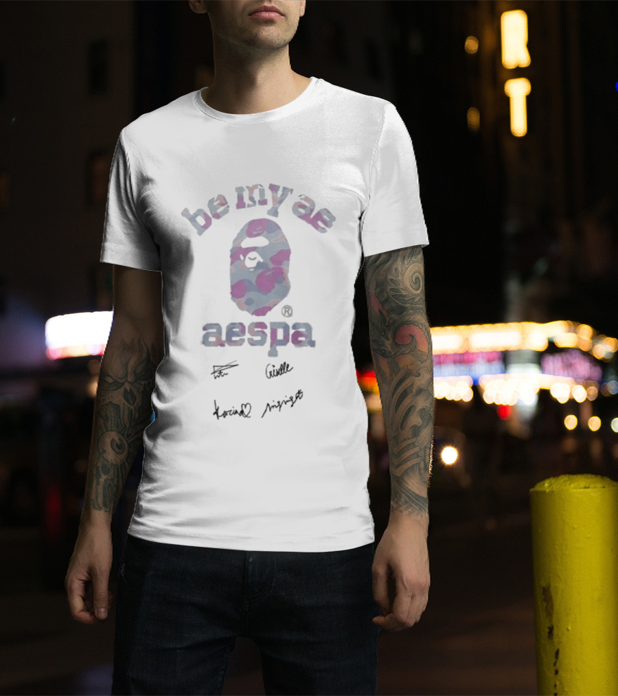 Aespa X BAPE Be My Ape 2026 Signed Limited Edition T-Shirt