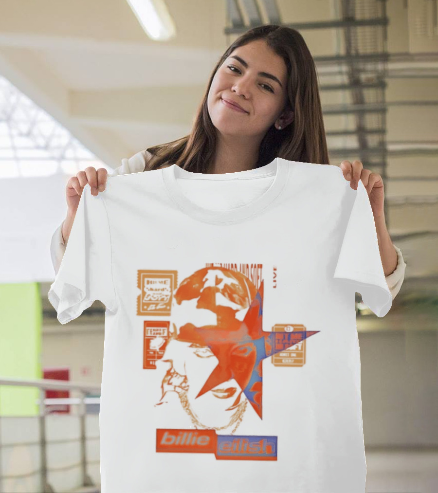 Billie Eilish Star Face Hit Me Hard T-Shirt