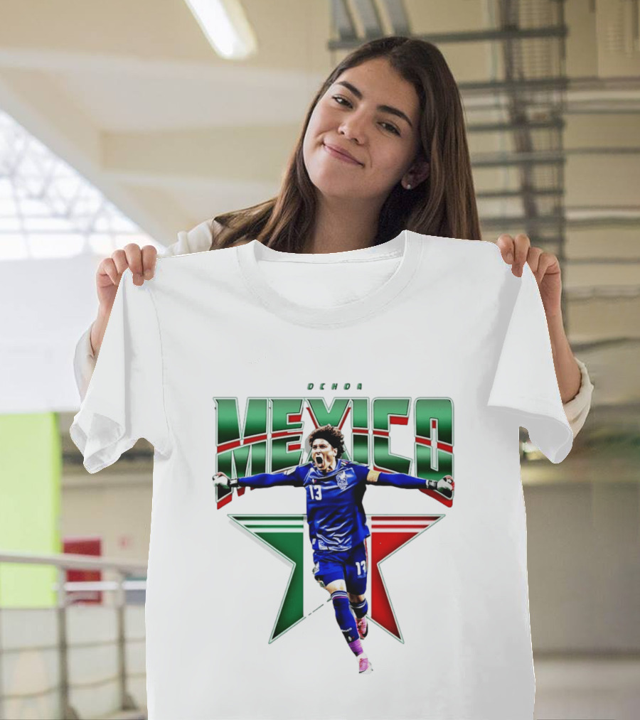 Ochoa Mexico 13 Goalkeeper Tri Color Starburst T-Shirt