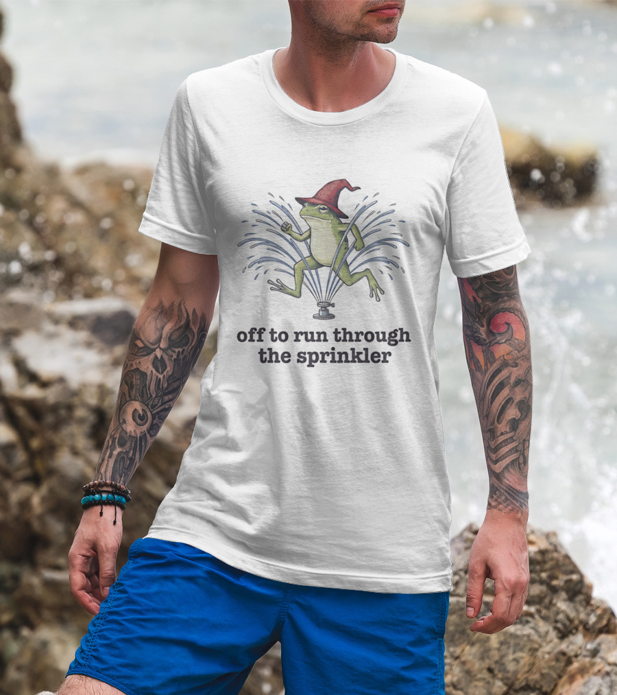 Off To Run Through The Sprinkler Wizard Frog T-Shirt