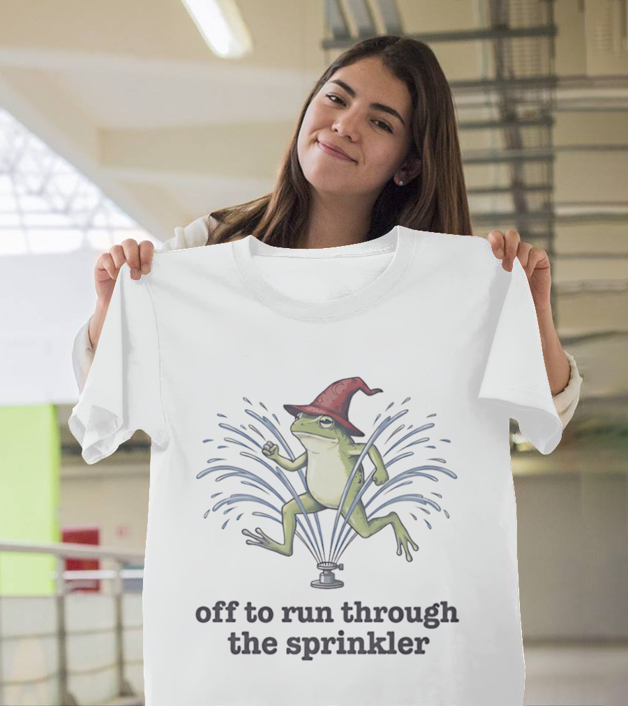 Off To Run Through The Sprinkler Wizard Frog T-Shirt