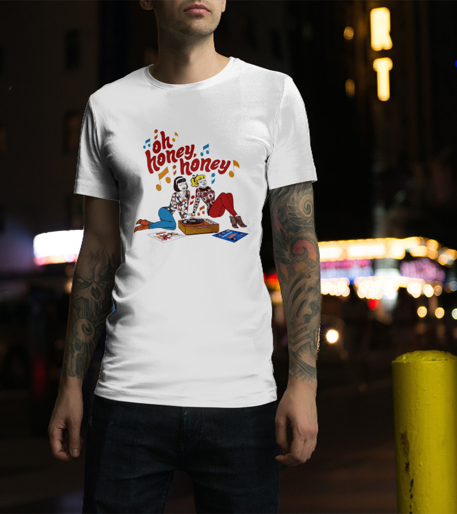Oh Honey Honey Cartoon Style Retro Fashion Girl Music T-Shirt