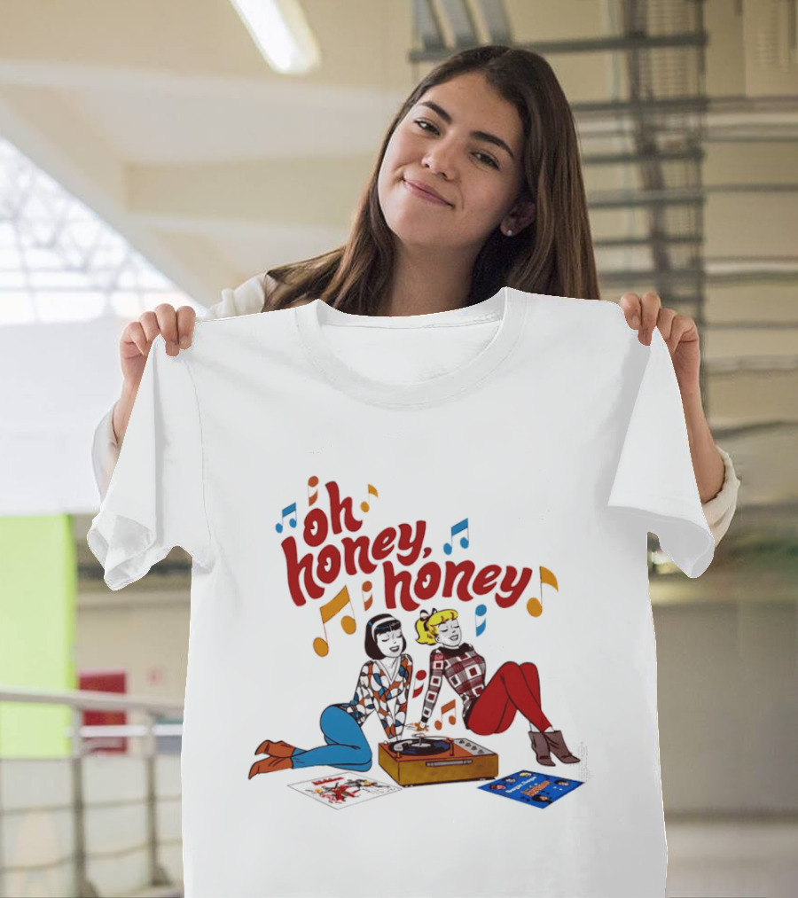 Oh Honey Honey Cartoon Style Retro Fashion Girl Music T-Shirt
