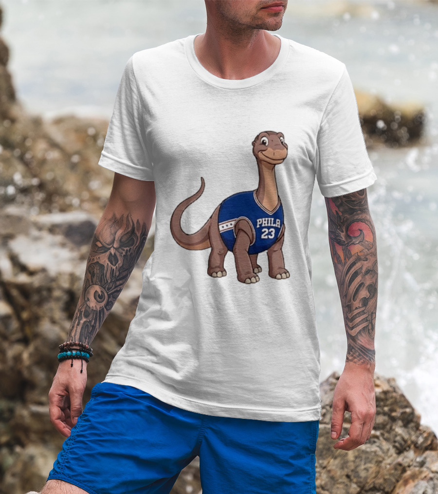 Phila 23 Dinosaur In Philadelphia 76ers Basketball Jersey T-Shirt