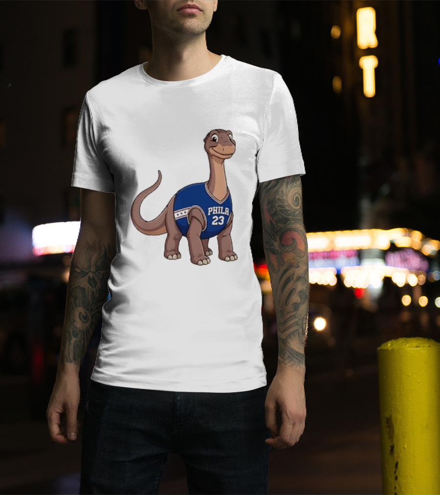 Phila 23 Dinosaur In Philadelphia 76ers Basketball Jersey T-Shirt