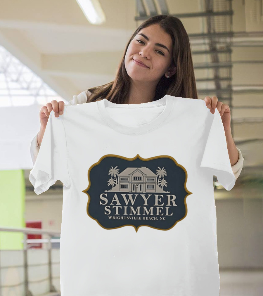 Sawyer Stimmel Wrightsville Beach NC House And Palm Trees T-Shirt