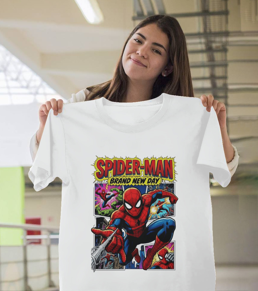 Spider Man Brand New Day Collage Marvel Comic Adventure T-Shirt