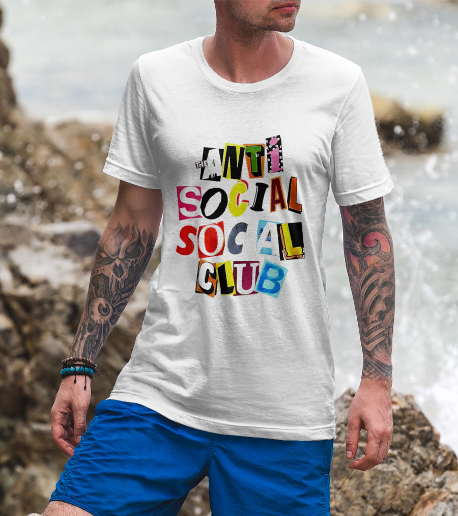 The Anti Social Social Club ASSC Collage Colorful T-Shirt