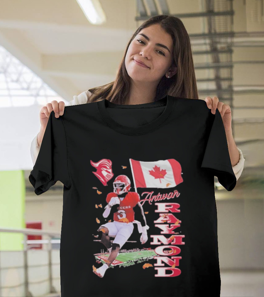 Antwan Raymond Rutgers Scarlet Knights Canadian Flag Football T-Shirt