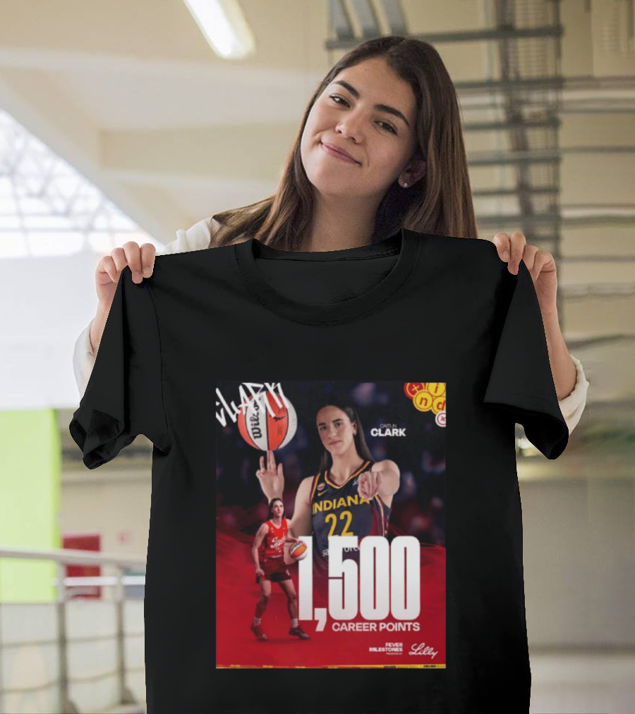 Caitlin Clark Indiana Fever 1500 Career Points Milestone Celebration WNBA Fever Milestones T-Shirt