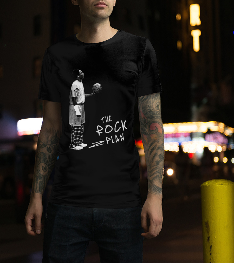 The Rock Plan Street Basketball Vintage Style Player Holding Ball T-Shirt