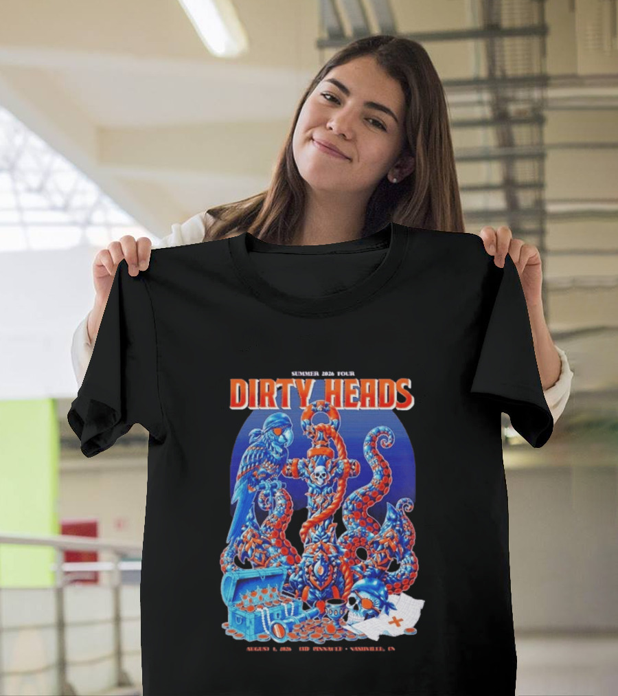 Dirty Heads Summer 2026 Tour Nashville TN August 1 Skeletons And Octopus T-Shirt
