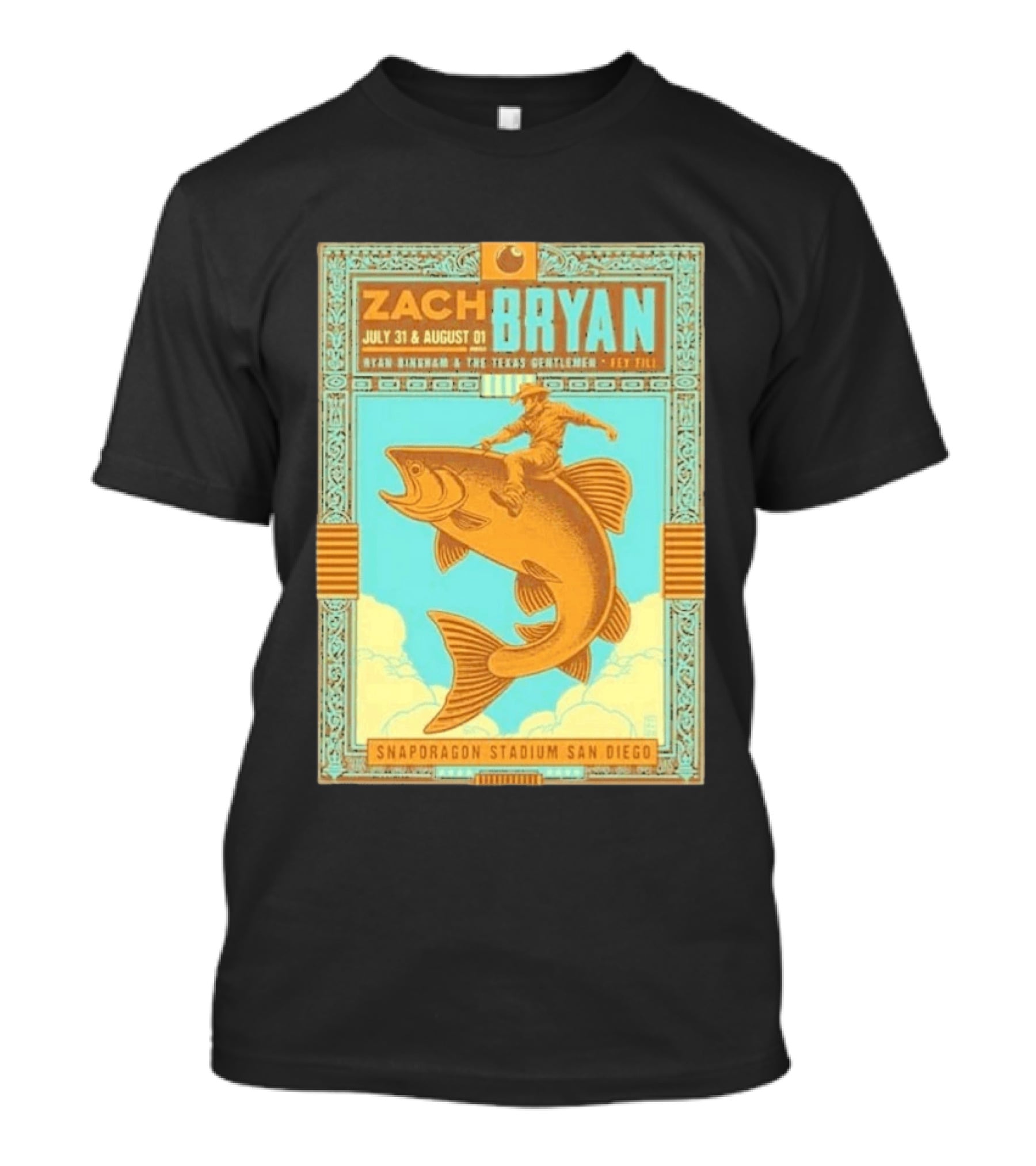 Zach Bryan July 31 August 1 Snapdragon Stadium San Diego Featuring Ryan Bingham The Texas Gentlemen Key Eli 2026 T-Shirt