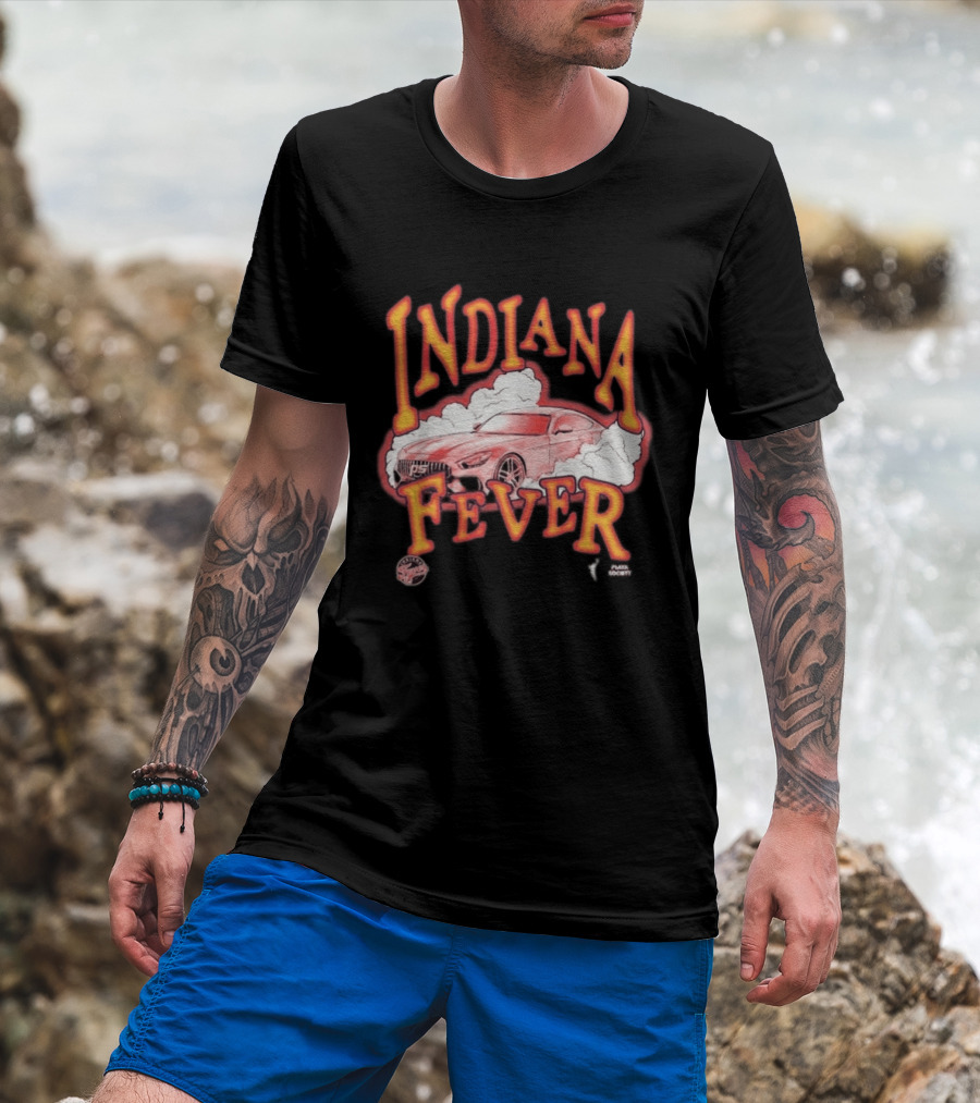 Indiana Fever Playa Society Sketch Car And Smoke T-Shirt